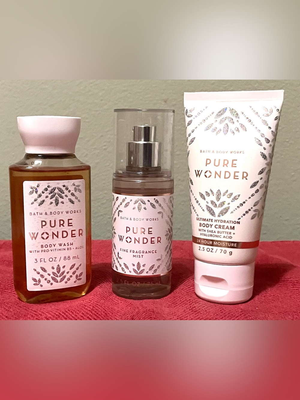 Bath & Body Works PURE WONDER TRAVEL Three Piece Set